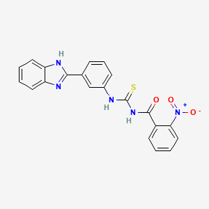 molecular formula C21H15N5O3S B3676108 N-[[3-(1H-benzimidazol-2-yl)phenyl]carbamothioyl]-2-nitrobenzamide 