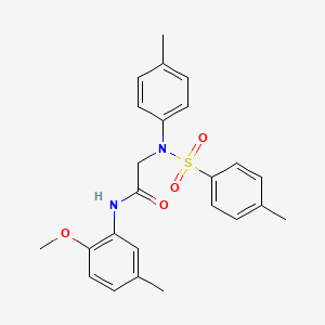 molecular formula C24H26N2O4S B3676115 N~1~-(2-methoxy-5-methylphenyl)-N~2~-(4-methylphenyl)-N~2~-[(4-methylphenyl)sulfonyl]glycinamide 