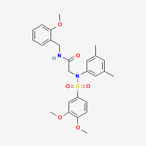 molecular formula C26H30N2O6S B3676131 N~2~-[(3,4-dimethoxyphenyl)sulfonyl]-N~2~-(3,5-dimethylphenyl)-N~1~-(2-methoxybenzyl)glycinamide 