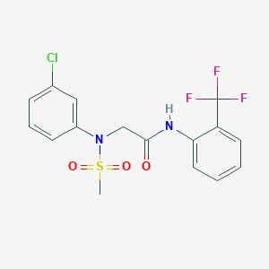 molecular formula C16H14ClF3N2O3S B3676135 N~2~-(3-chlorophenyl)-N~2~-(methylsulfonyl)-N~1~-[2-(trifluoromethyl)phenyl]glycinamide 