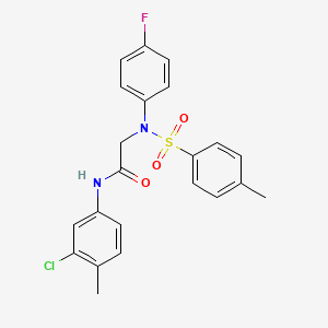 molecular formula C22H20ClFN2O3S B3676178 N-(3-chloro-4-methylphenyl)-2-(4-fluoro-N-(4-methylphenyl)sulfonylanilino)acetamide 