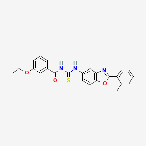 molecular formula C25H23N3O3S B3676183 N-{[2-(2-methylphenyl)-1,3-benzoxazol-5-yl]carbamothioyl}-3-(propan-2-yloxy)benzamide 