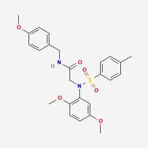 molecular formula C25H28N2O6S B3676202 N~2~-(2,5-dimethoxyphenyl)-N~1~-(4-methoxybenzyl)-N~2~-[(4-methylphenyl)sulfonyl]glycinamide 