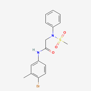 molecular formula C16H17BrN2O3S B3676218 N~1~-(4-bromo-3-methylphenyl)-N~2~-(methylsulfonyl)-N~2~-phenylglycinamide 