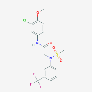 molecular formula C17H16ClF3N2O4S B3676225 N~1~-(3-chloro-4-methoxyphenyl)-N~2~-(methylsulfonyl)-N~2~-[3-(trifluoromethyl)phenyl]glycinamide 
