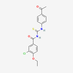 molecular formula C18H17ClN2O3S B3676229 N-[(4-acetylphenyl)carbamothioyl]-3-chloro-4-ethoxybenzamide CAS No. 6445-10-9