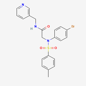 molecular formula C21H20BrN3O3S B3676240 N~2~-(4-bromophenyl)-N~2~-[(4-methylphenyl)sulfonyl]-N-(pyridin-3-ylmethyl)glycinamide 