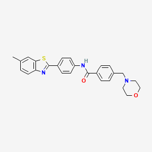 molecular formula C26H25N3O2S B3676247 N-[4-(6-methyl-1,3-benzothiazol-2-yl)phenyl]-4-(morpholin-4-ylmethyl)benzamide 