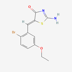 molecular formula C12H11BrN2O2S B3676256 (5Z)-2-amino-5-[(2-bromo-5-ethoxyphenyl)methylidene]-1,3-thiazol-4-one 