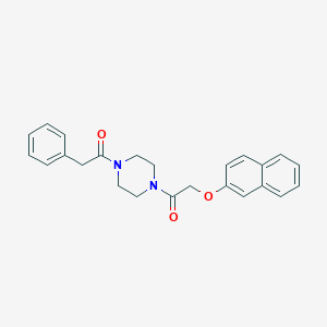molecular formula C24H24N2O3 B367632 2-(Naphthalen-2-yloxy)-1-(4-(2-phenylacetyl)piperazin-1-yl)ethan-1-one CAS No. 462606-38-8