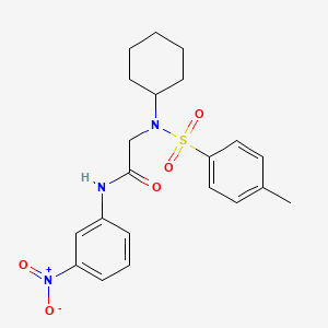 molecular formula C21H25N3O5S B3676401 N~2~-cyclohexyl-N~2~-[(4-methylphenyl)sulfonyl]-N-(3-nitrophenyl)glycinamide 