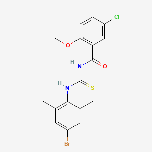 molecular formula C17H16BrClN2O2S B3676483 N-[(4-bromo-2,6-dimethylphenyl)carbamothioyl]-5-chloro-2-methoxybenzamide 