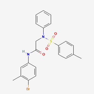 molecular formula C22H21BrN2O3S B3676500 N~1~-(4-bromo-3-methylphenyl)-N~2~-[(4-methylphenyl)sulfonyl]-N~2~-phenylglycinamide 