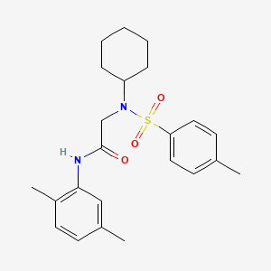 molecular formula C23H30N2O3S B3676574 N~2~-cyclohexyl-N-(2,5-dimethylphenyl)-N~2~-[(4-methylphenyl)sulfonyl]glycinamide 