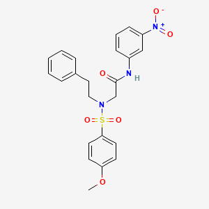 molecular formula C23H23N3O6S B3676582 2-[(4-methoxyphenyl)sulfonyl-(2-phenylethyl)amino]-N-(3-nitrophenyl)acetamide 