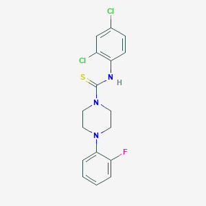 molecular formula C17H16Cl2FN3S B3676603 N-(2,4-dichlorophenyl)-4-(2-fluorophenyl)piperazine-1-carbothioamide 