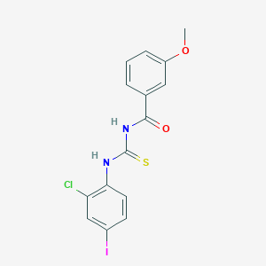molecular formula C15H12ClIN2O2S B3676713 N-[(2-chloro-4-iodophenyl)carbamothioyl]-3-methoxybenzamide 