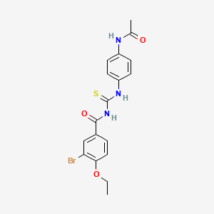 molecular formula C18H18BrN3O3S B3676882 N-{[4-(acetylamino)phenyl]carbamothioyl}-3-bromo-4-ethoxybenzamide CAS No. 364625-06-9
