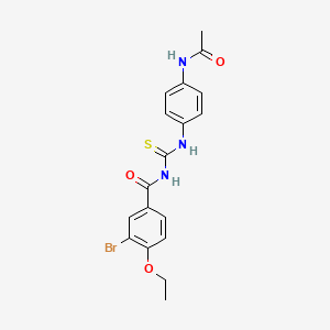 B3676882 N-({[4-(acetylamino)phenyl]amino}carbonothioyl)-3-bromo-4-ethoxybenzamide CAS No. 364625-06-9