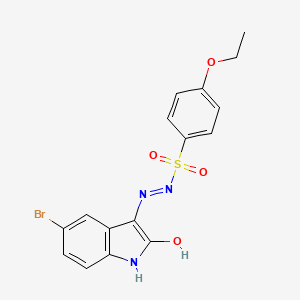 molecular formula C16H14BrN3O4S B3676884 N'-[(3Z)-5-bromo-2-oxo-1,2-dihydro-3H-indol-3-ylidene]-4-ethoxybenzenesulfonohydrazide 