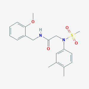 molecular formula C19H24N2O4S B3676925 N~2~-(3,4-dimethylphenyl)-N-(2-methoxybenzyl)-N~2~-(methylsulfonyl)glycinamide 
