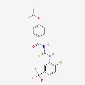 molecular formula C18H16ClF3N2O2S B3676954 N-{[2-chloro-5-(trifluoromethyl)phenyl]carbamothioyl}-4-(propan-2-yloxy)benzamide 
