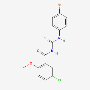 molecular formula C15H12BrClN2O2S B3676989 N-[(4-bromophenyl)carbamothioyl]-5-chloro-2-methoxybenzamide 