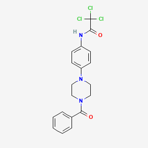 molecular formula C19H18Cl3N3O2 B3677020 N-[4-(4-benzoylpiperazin-1-yl)phenyl]-2,2,2-trichloroacetamide 