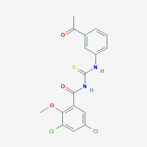 molecular formula C17H14Cl2N2O3S B3677080 N-[(3-acetylphenyl)carbamothioyl]-3,5-dichloro-2-methoxybenzamide 