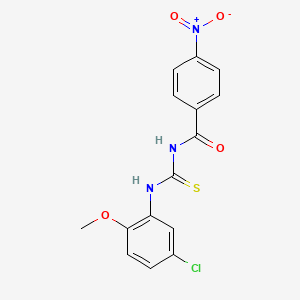 molecular formula C15H12ClN3O4S B3677090 N-[(5-chloro-2-methoxyphenyl)carbamothioyl]-4-nitrobenzamide 