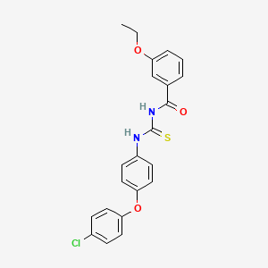 molecular formula C22H19ClN2O3S B3677141 N-{[4-(4-chlorophenoxy)phenyl]carbamothioyl}-3-ethoxybenzamide 