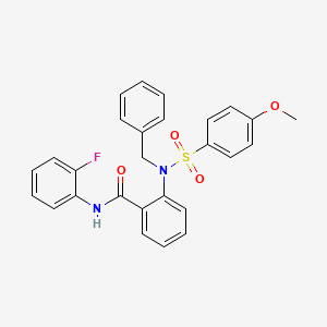 molecular formula C27H23FN2O4S B3677147 2-[benzyl-(4-methoxyphenyl)sulfonylamino]-N-(2-fluorophenyl)benzamide 