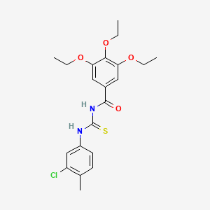molecular formula C21H25ClN2O4S B3677152 N-[(3-chloro-4-methylphenyl)carbamothioyl]-3,4,5-triethoxybenzamide 
