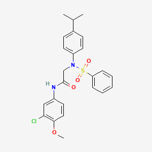 molecular formula C24H25ClN2O4S B3677159 N-(3-Chloro-4-methoxyphenyl)-2-[[4-(1-methylethyl)phenyl](phenylsulfonyl)amino]acetamide CAS No. 428465-31-0