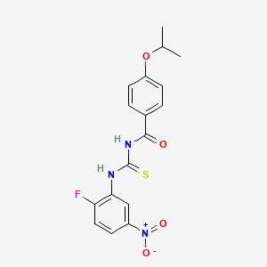 molecular formula C17H16FN3O4S B3677218 N-[(2-fluoro-5-nitrophenyl)carbamothioyl]-4-(propan-2-yloxy)benzamide 
