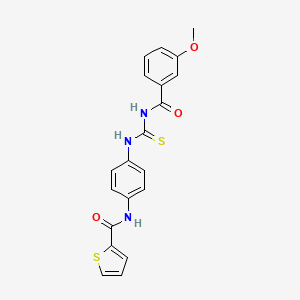 molecular formula C20H17N3O3S2 B3677287 N-[4-({[(3-methoxyphenyl)carbonyl]carbamothioyl}amino)phenyl]thiophene-2-carboxamide 