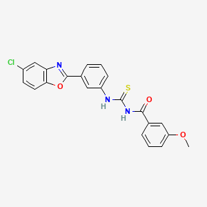 molecular formula C22H16ClN3O3S B3677304 N-{[3-(5-chloro-1,3-benzoxazol-2-yl)phenyl]carbamothioyl}-3-methoxybenzamide 