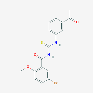 molecular formula C17H15BrN2O3S B3677353 N-[(3-acetylphenyl)carbamothioyl]-5-bromo-2-methoxybenzamide 