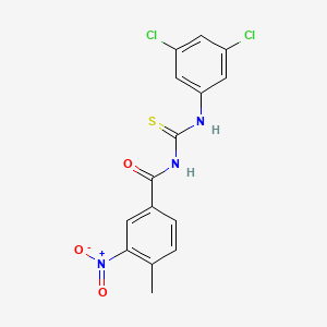 molecular formula C15H11Cl2N3O3S B3677391 N-[(3,5-dichlorophenyl)carbamothioyl]-4-methyl-3-nitrobenzamide 