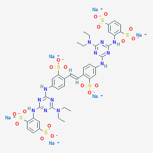 molecular formula C40H38N12Na6O18S6 B036774 1,4-Benzenedisulfonic acid, 2,2'-(1,2-ethenediylbis((3-sulfo-4,1-phenylene)imino(6-(diethylamino)-1,3,5-triazine-4,2-diyl)imino))bis-, hexasodium salt CAS No. 41098-56-0