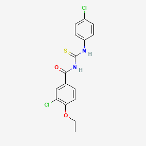 molecular formula C16H14Cl2N2O2S B3677519 3-chloro-N-[(4-chlorophenyl)carbamothioyl]-4-ethoxybenzamide 