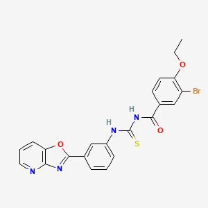 molecular formula C22H17BrN4O3S B3677527 3-(3-BROMO-4-ETHOXYBENZOYL)-1-(3-{[1,3]OXAZOLO[4,5-B]PYRIDIN-2-YL}PHENYL)THIOUREA 