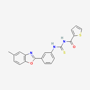 molecular formula C20H15N3O2S2 B3677556 1-[3-(5-METHYL-1,3-BENZOXAZOL-2-YL)PHENYL]-3-(THIOPHENE-2-CARBONYL)THIOUREA 