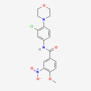 molecular formula C18H18ClN3O5 B3677576 N-(3-chloro-4-morpholin-4-ylphenyl)-4-methoxy-3-nitrobenzamide 