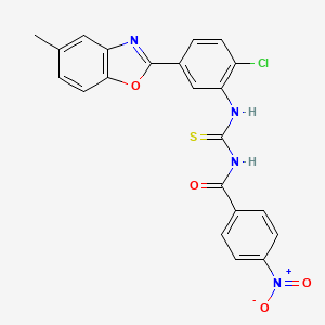 molecular formula C22H15ClN4O4S B3677720 N-[[2-chloro-5-(5-methyl-1,3-benzoxazol-2-yl)phenyl]carbamothioyl]-4-nitrobenzamide 