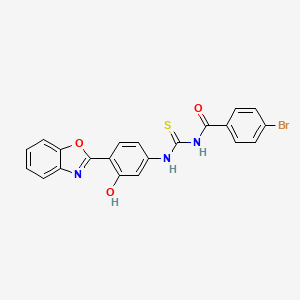 molecular formula C21H14BrN3O3S B3677763 N-[[4-(1,3-benzoxazol-2-yl)-3-hydroxyphenyl]carbamothioyl]-4-bromobenzamide 