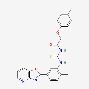 molecular formula C23H20N4O3S B3677823 N-{[(2-methyl-5-[1,3]oxazolo[4,5-b]pyridin-2-ylphenyl)amino]carbonothioyl}-2-(4-methylphenoxy)acetamide 