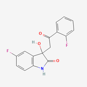 molecular formula C16H11F2NO3 B3677855 5-FLUORO-3-[2-(2-FLUOROPHENYL)-2-OXOETHYL]-3-HYDROXY-2,3-DIHYDRO-1H-INDOL-2-ONE 