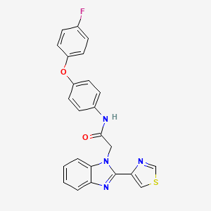 molecular formula C24H17FN4O2S B3677884 N-[4-(4-FLUOROPHENOXY)PHENYL]-2-[2-(1,3-THIAZOL-4-YL)-1H-1,3-BENZODIAZOL-1-YL]ACETAMIDE 