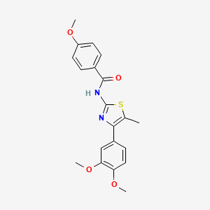 molecular formula C20H20N2O4S B3677929 N-[4-(3,4-dimethoxyphenyl)-5-methyl-1,3-thiazol-2-yl]-4-methoxybenzamide 